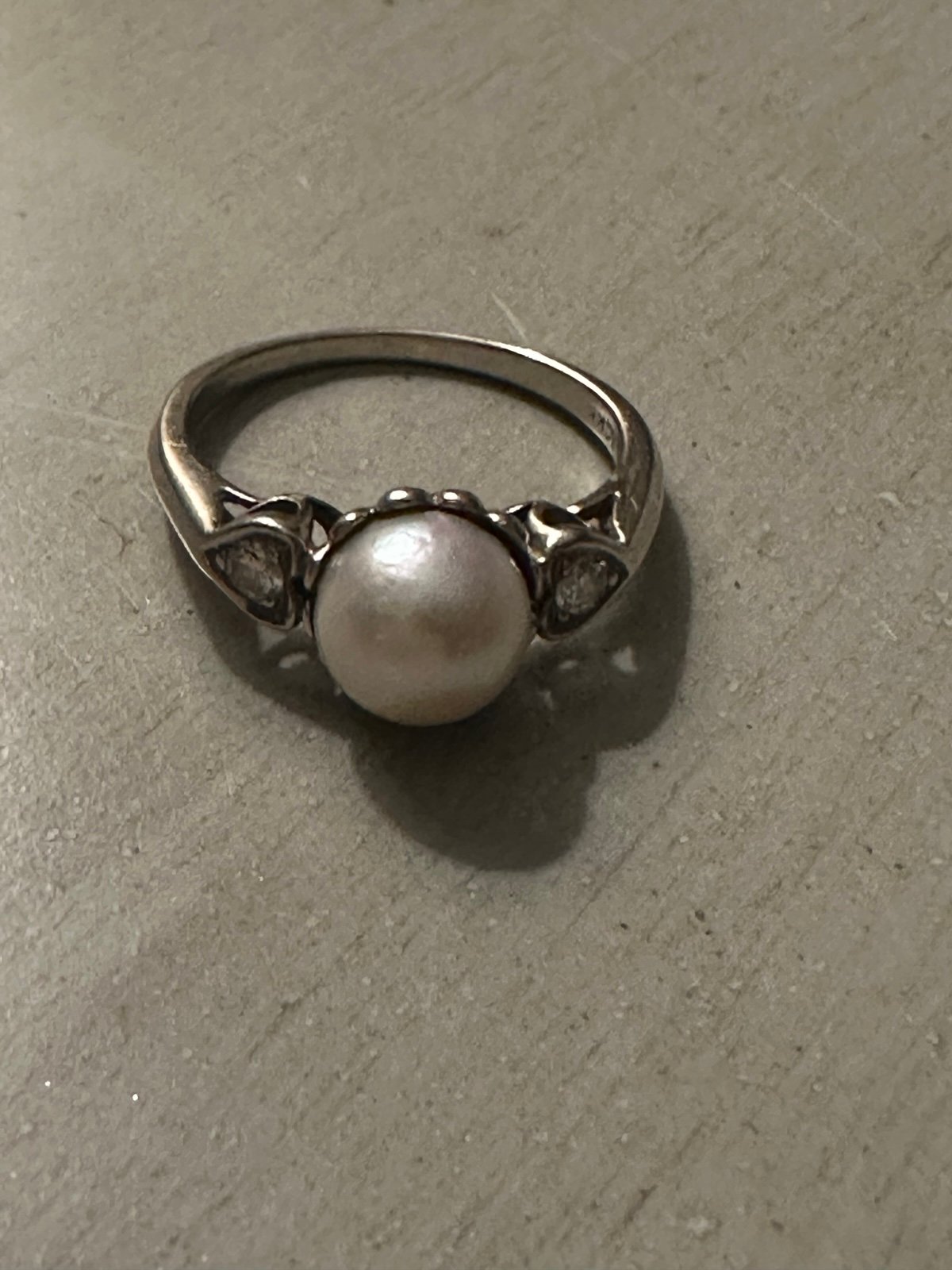 14k vintage white gold ring