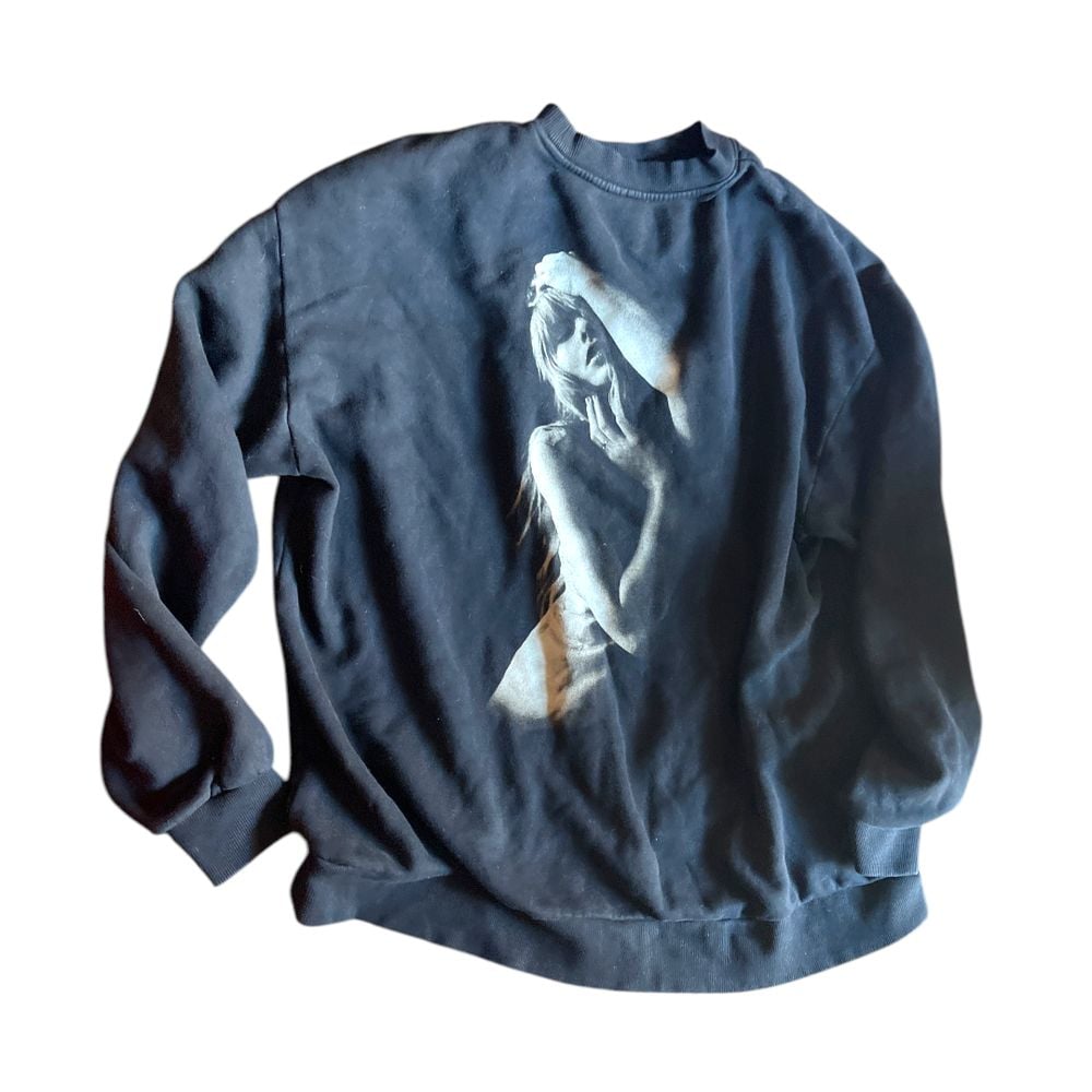 The Tortured Poets Department TTPD Taylor Swift Black Crewneck Sweatshirt XL