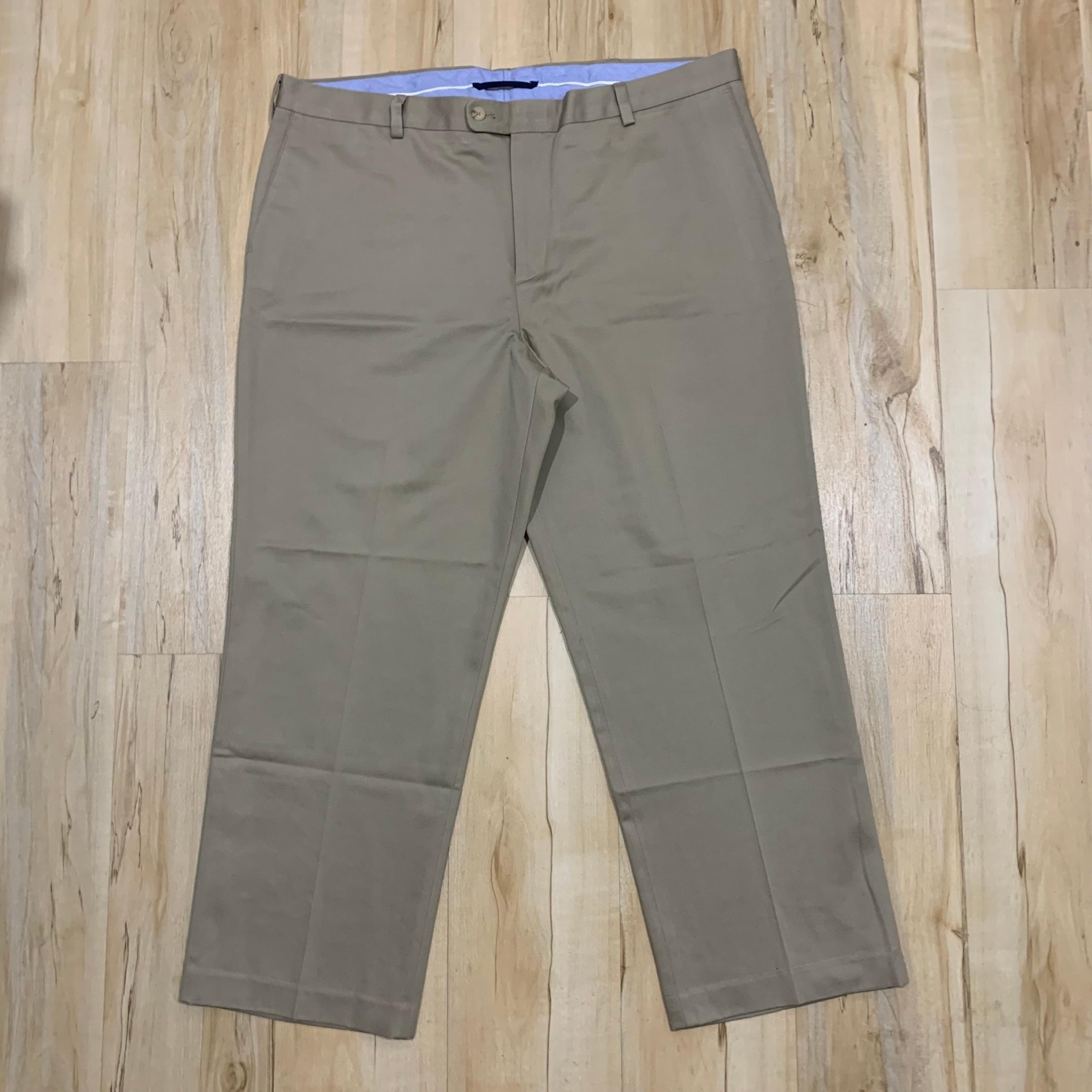 KIRKLAND SIGNATURE Men's Flat Front Dress Pants - KHAKI - 42x30