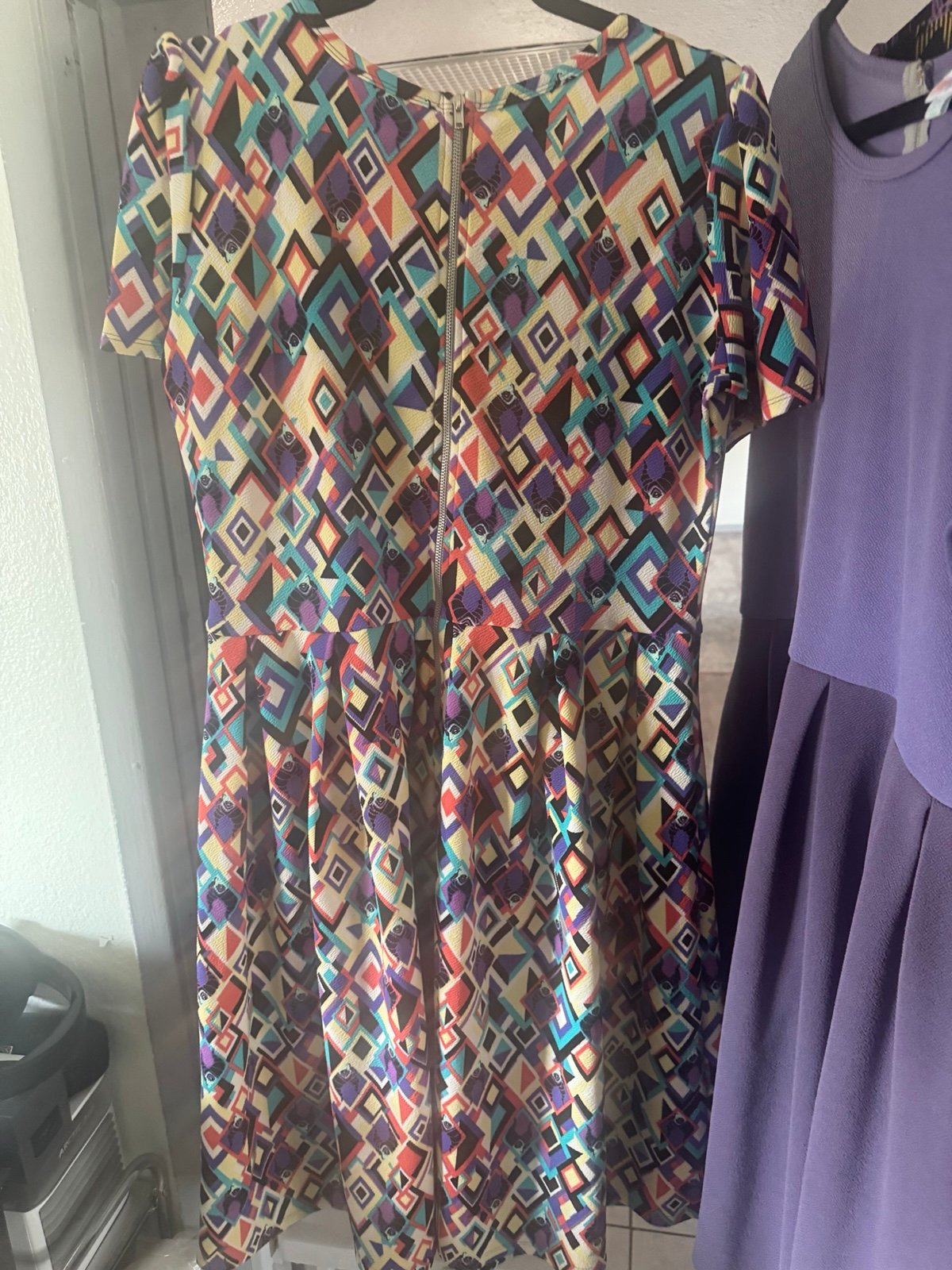 LuLaRoe Amelia Dress Disney Maleficent Multicolor Pullover Women's 2XL