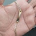 14kt solid gold cuban daimond cut id bracelet size 6 inches