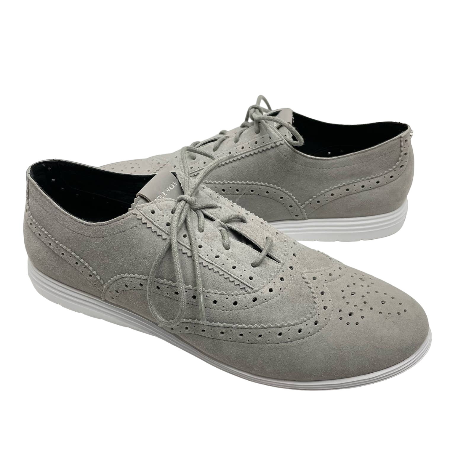 Cole Haan NWOB Women's Grand Tour Gray Suede Oxford Shoes Lace Up Sneakers