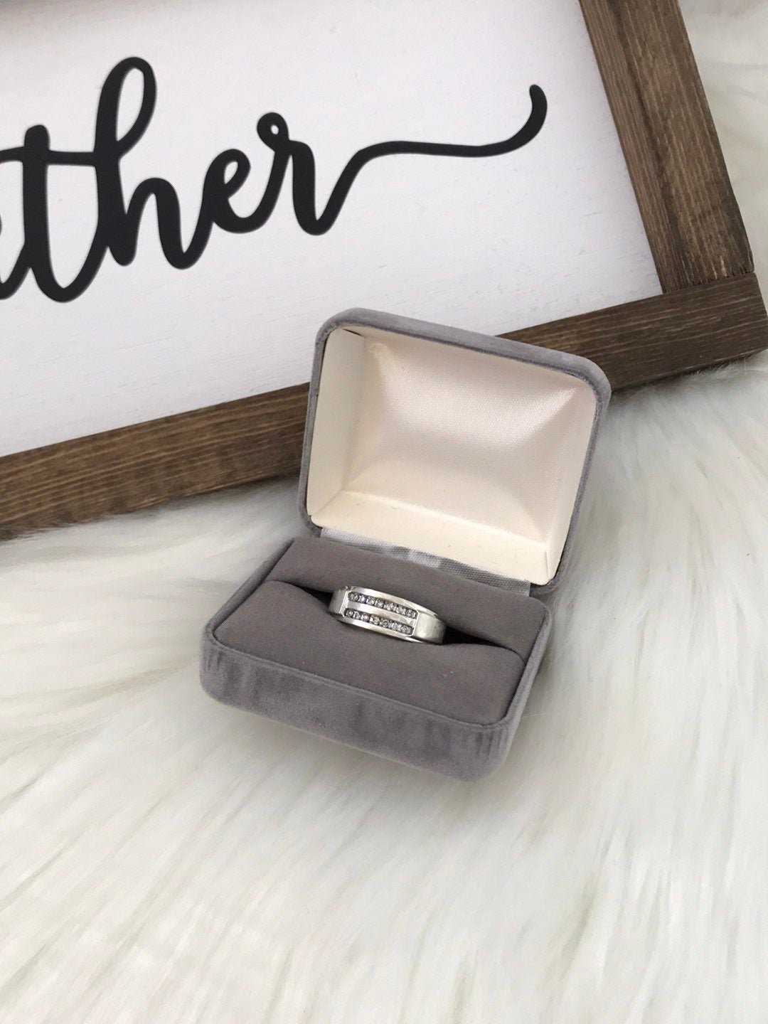 Men's Zales .33 ct tw White Gold Wedding Band