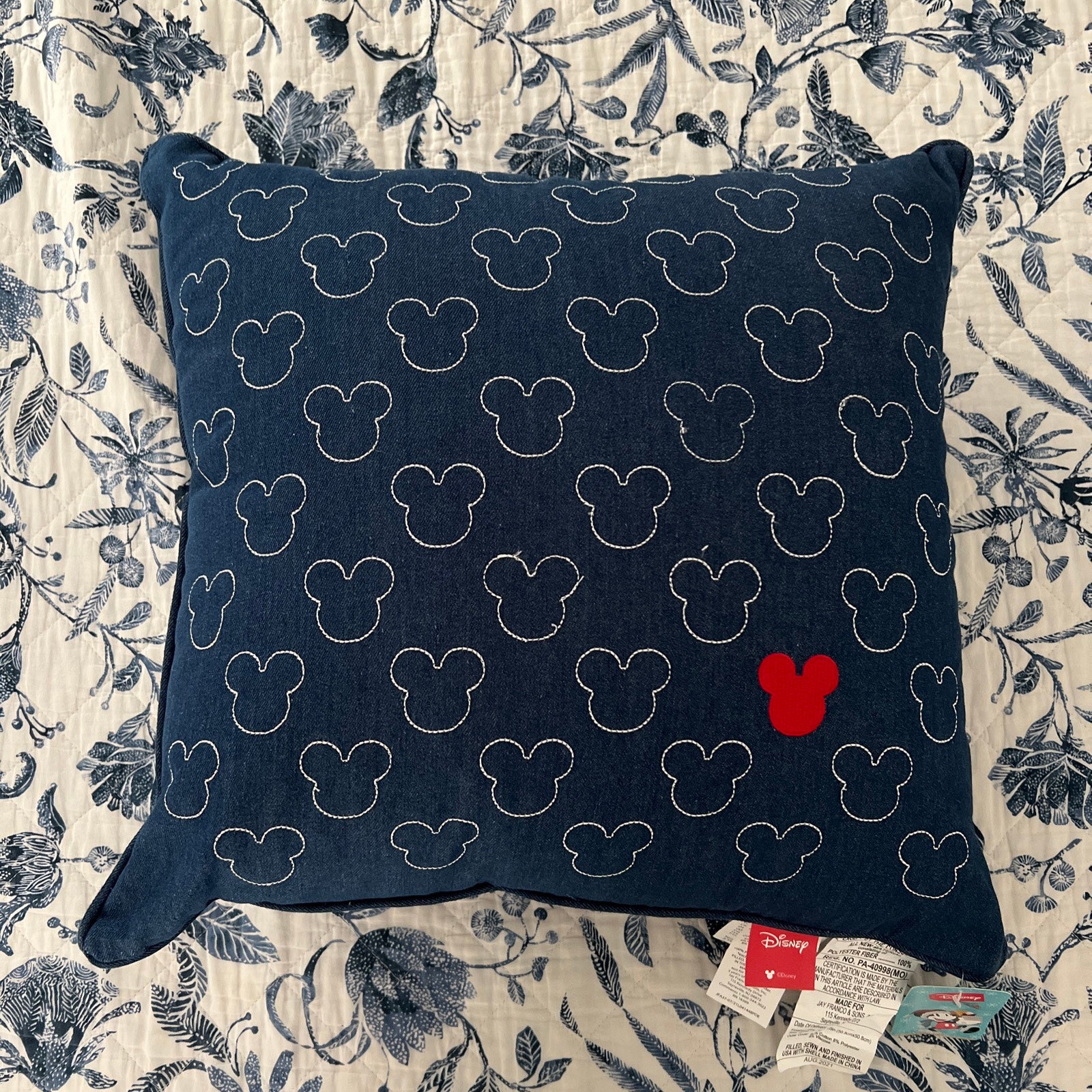 Mickey Denim Throw Pillow