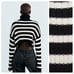 NWOT. Zara Black/White Striped Cropped Turtleneck Sweater. Size XS.
