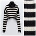 NWOT. Zara Black/White Striped Cropped Turtleneck Sweater. Size XS.