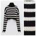 NWOT. Zara Black/White Striped Cropped Turtleneck Sweater. Size XS.