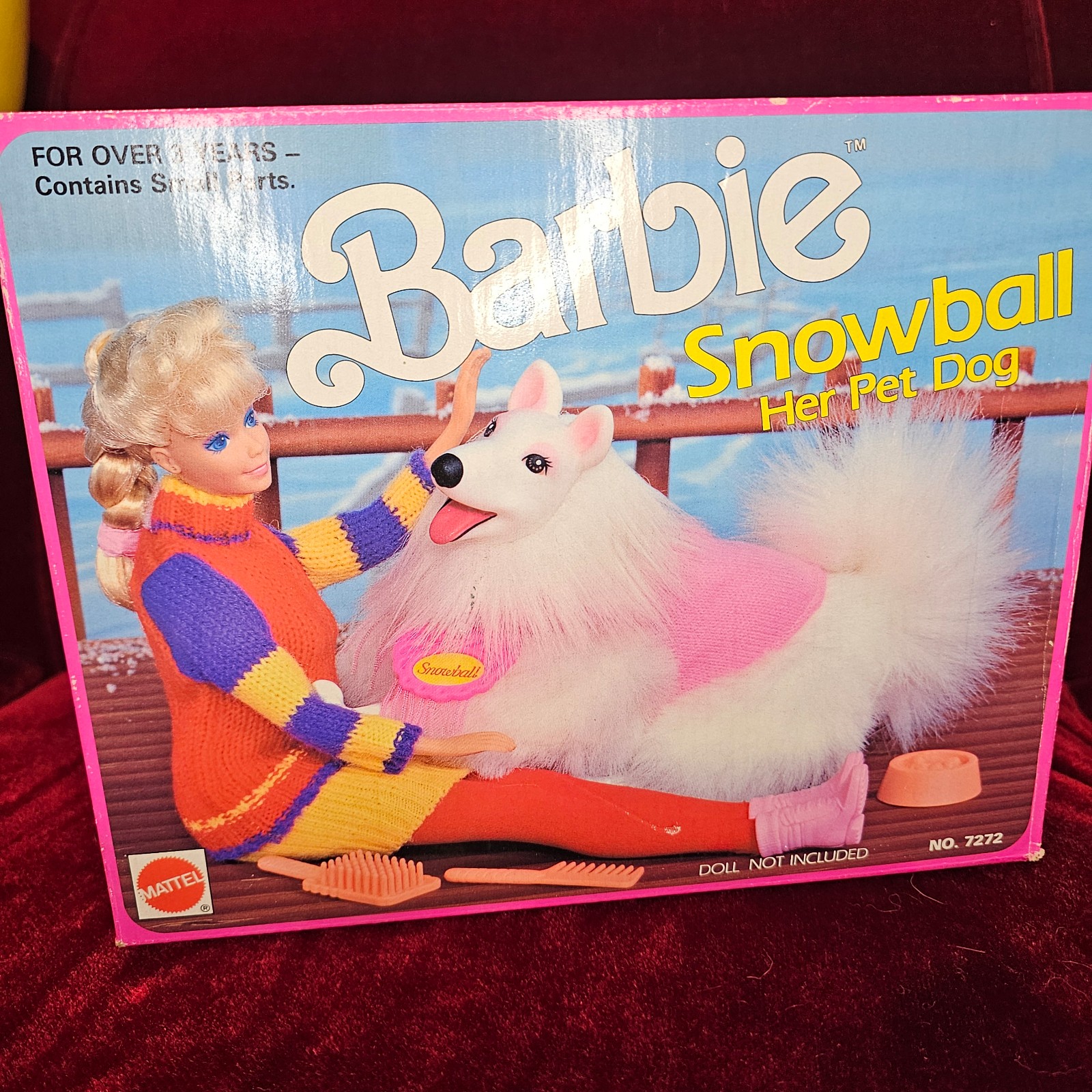 Rare Vintage 1990 Barbie dog Snowball 7272