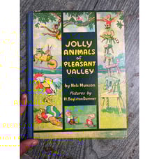 Jolly Animals of Pleasant Valley 1938 Antique Childrens Book Illustrated Vintage