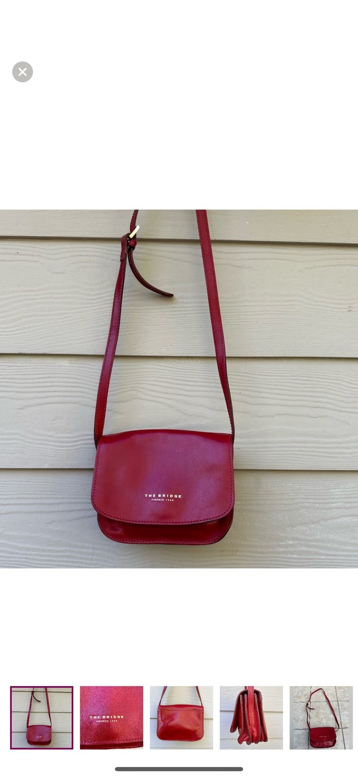 The Bridge Firenze 1969 Red Leather Crossbody Bag