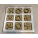 Vintage MCM Aluminum solid Brass Tic Tac Toe Board Game 5 X's 4 O's 7.5x7.5in