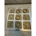 Vintage MCM Aluminum solid Brass Tic Tac Toe Board Game 5 X's 4 O's 7.5x7.5in