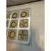 Vintage MCM Aluminum solid Brass Tic Tac Toe Board Game 5 X's 4 O's 7.5x7.5in
