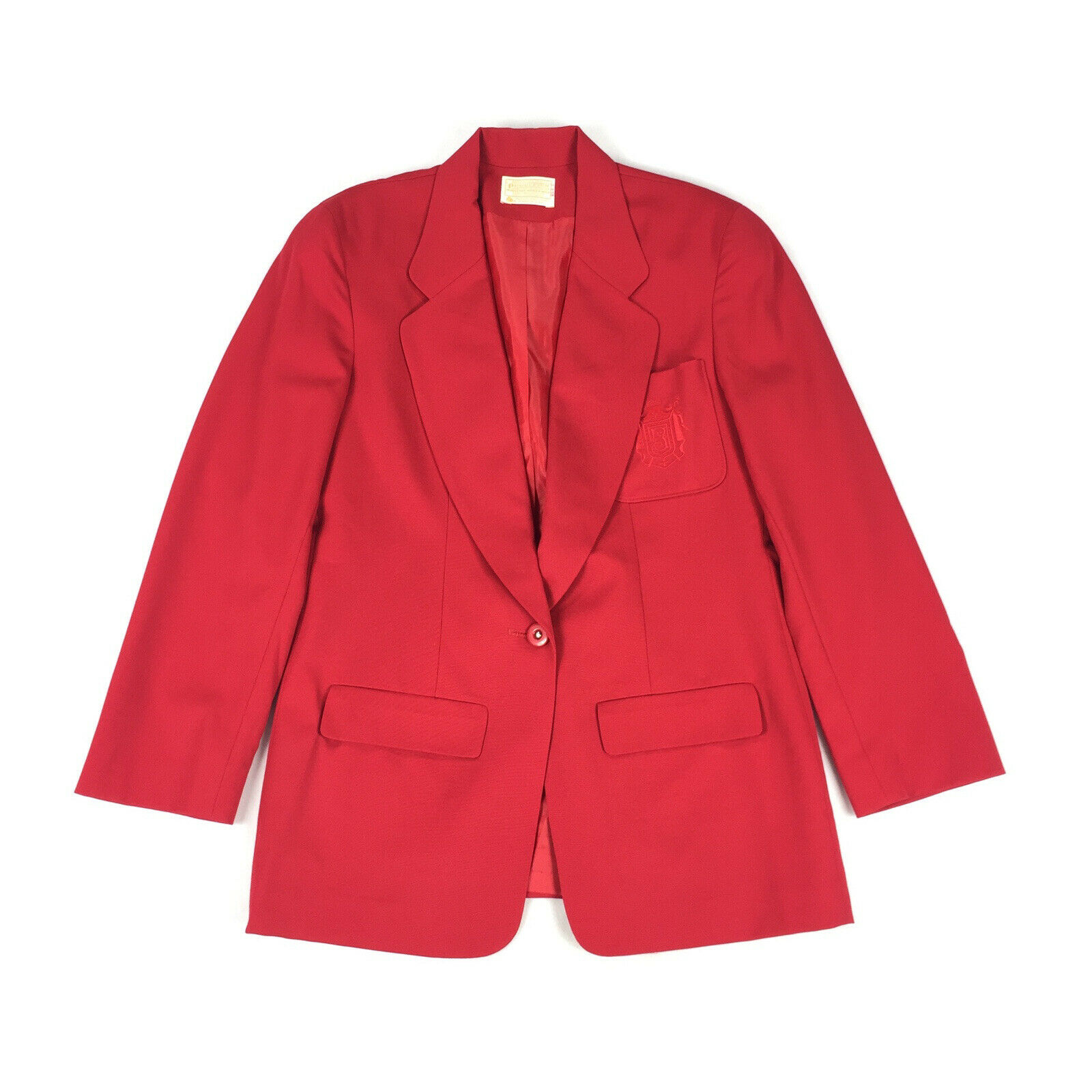 Vintage Pendleton Wool Boxy Fit Blazer Size 8 Womens Solid Red Oversized