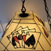 Poker Cards Hanging Light Fixture Billiards Fiberglass SWAG Lamp Vintage