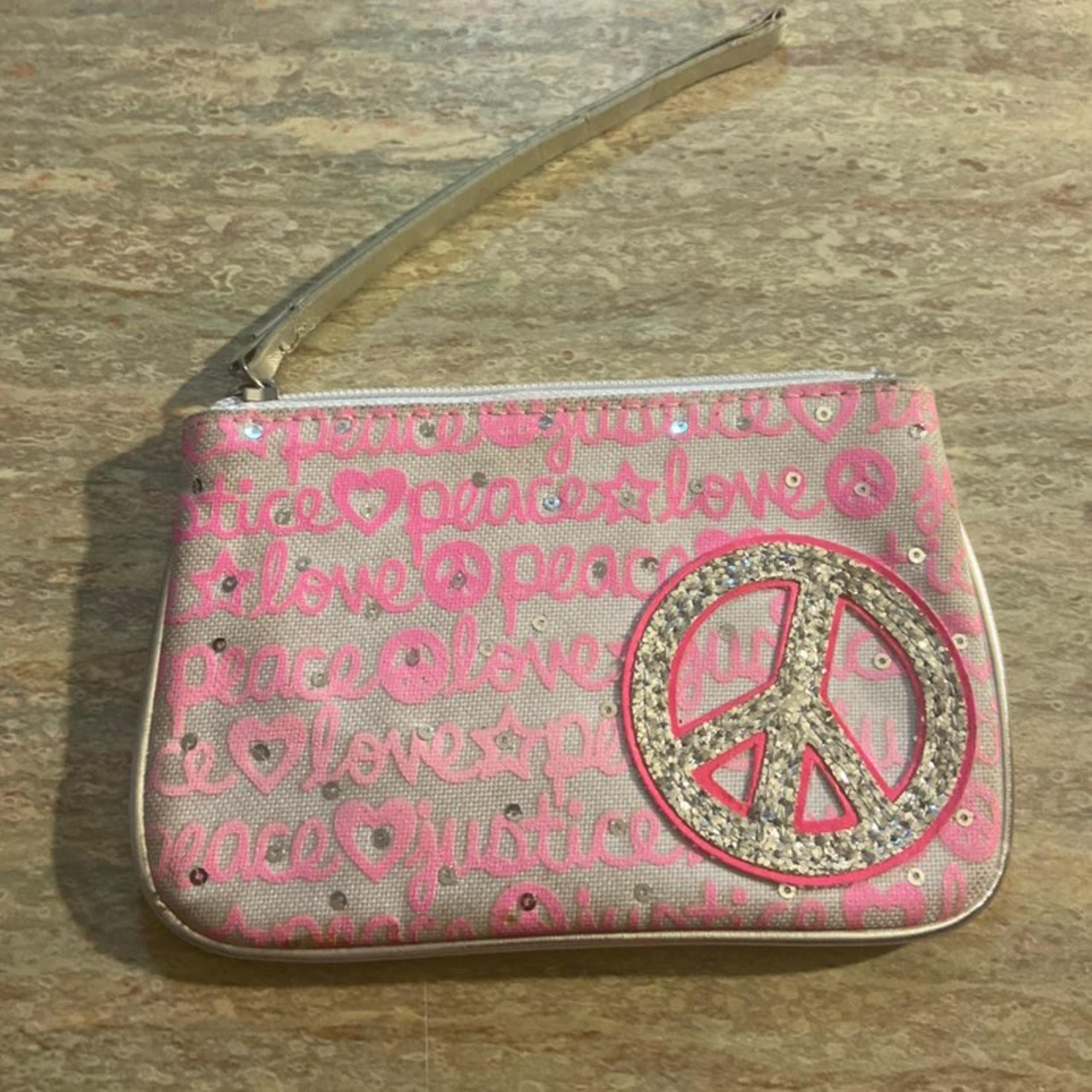 Justice wristlet peace love with bling
