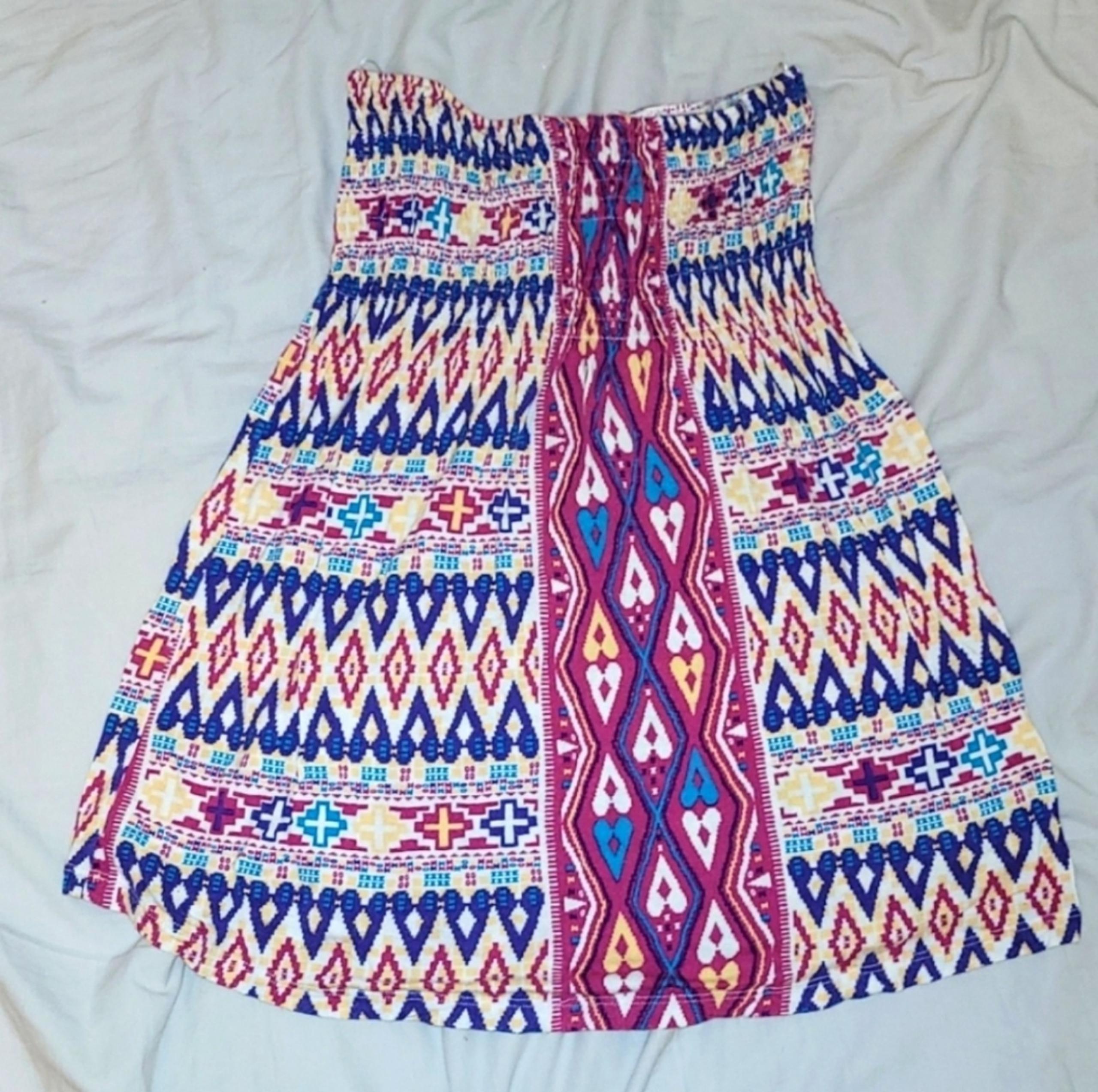 Forever 21 Tribal Design Multi-Colored Babydoll Style Bathing Suit CoverUp/Dress