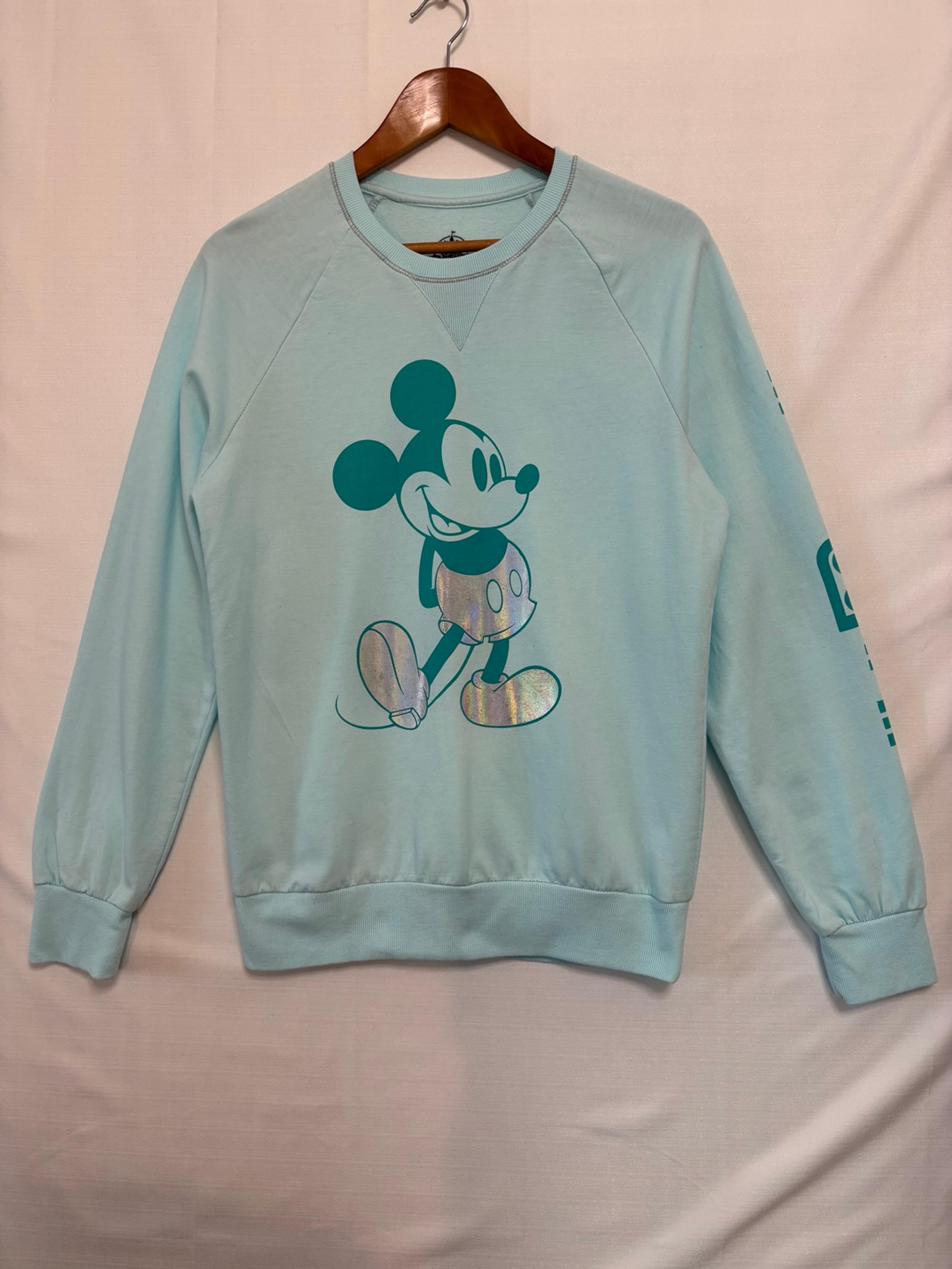 Mickey Mouse Light Green Sweatshirt Size Small