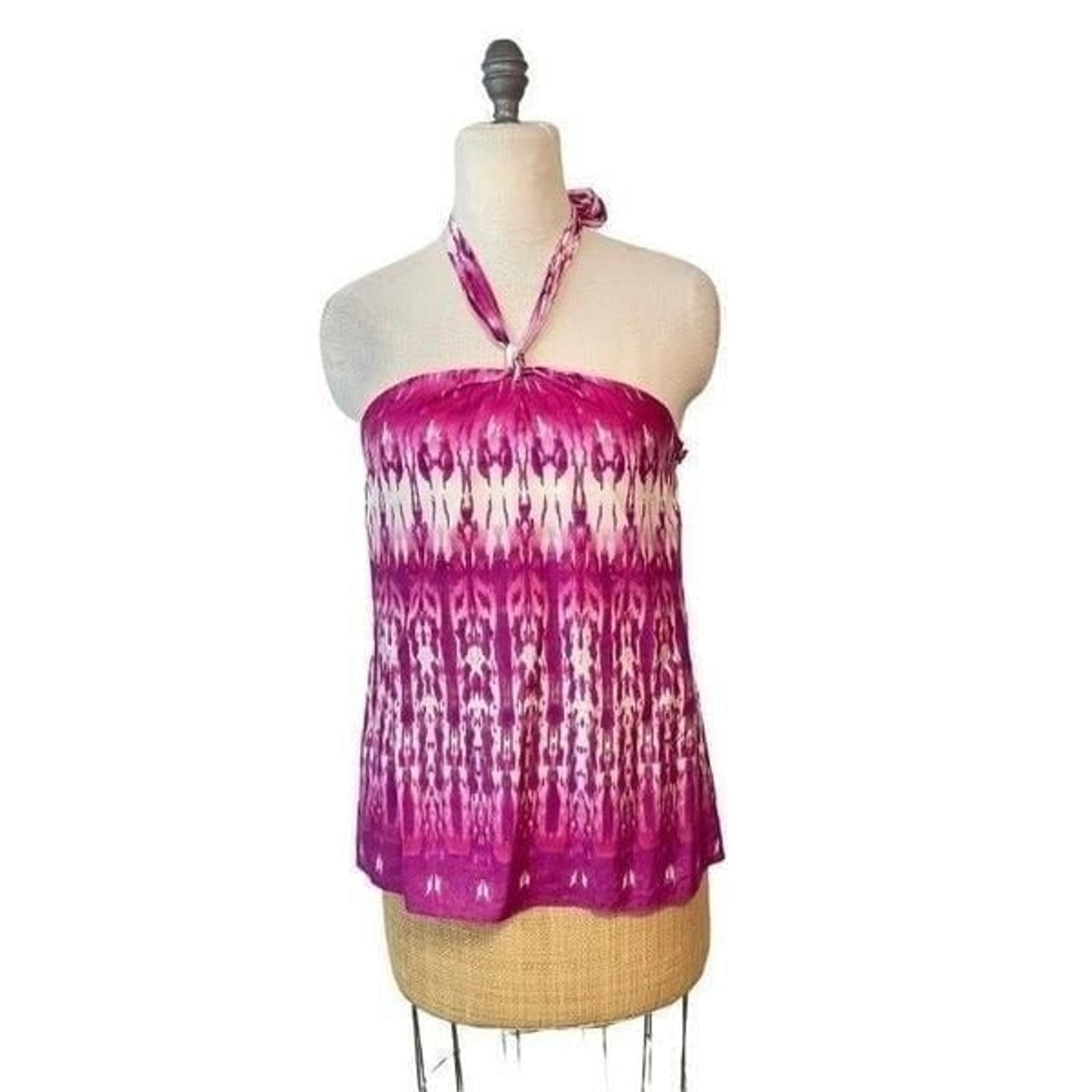 Banana Republic Pink tie dye Silk Halter Top Small