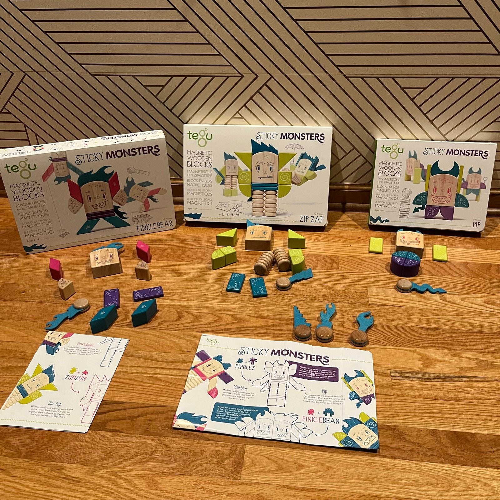 Tegu Wooden Magnetic Blocks Sticky Monsters Sets Pip Zip Zap Finklebear