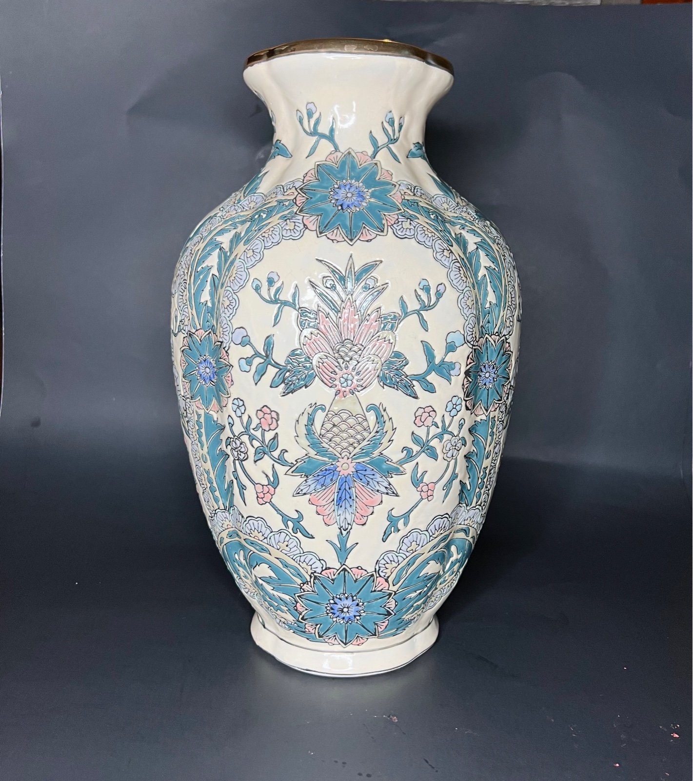 Andrea by Sadek Porcelain Vase with Flower Motif