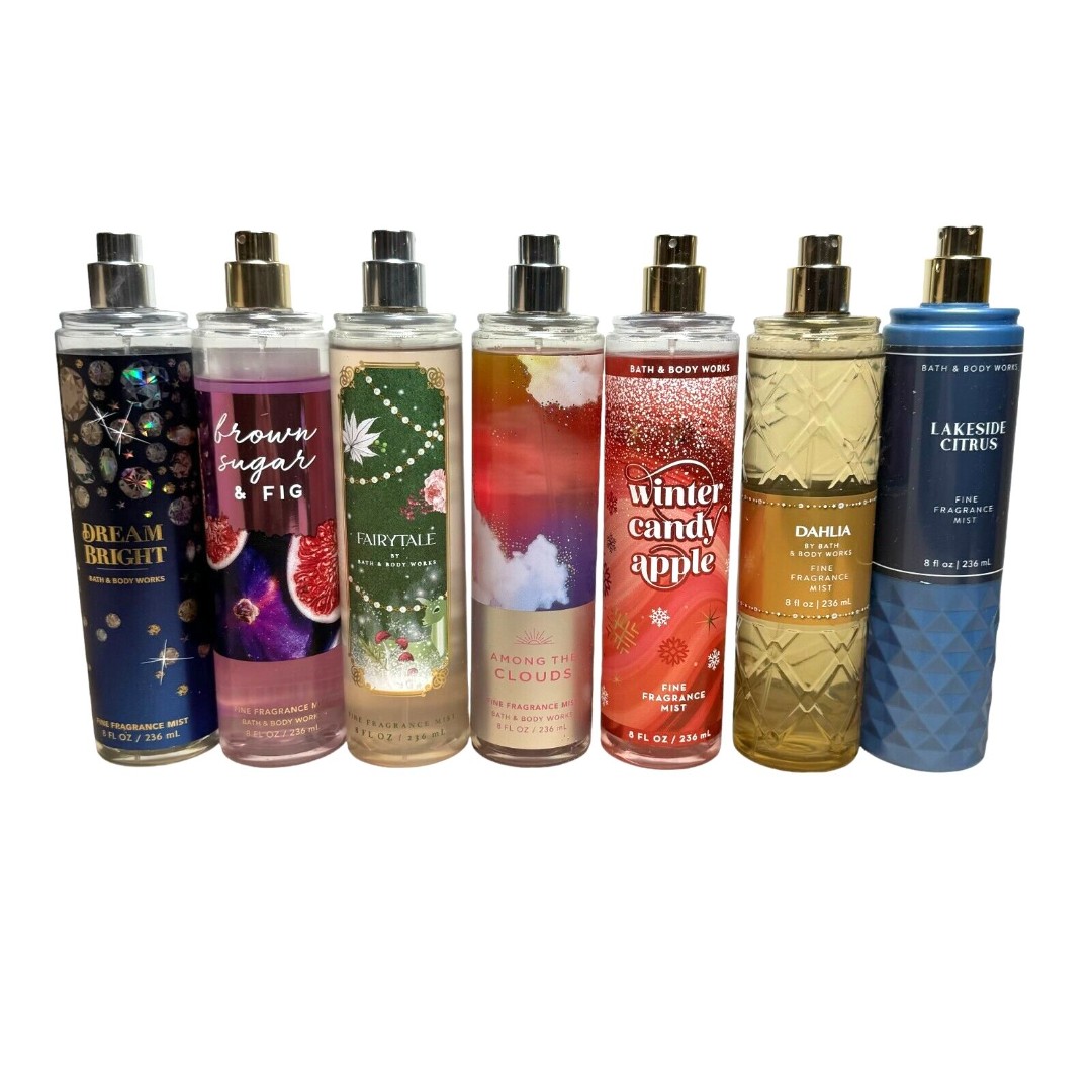 Bath and & Body Works Fragrance Mist LOT of 7 - Lakeside Citrus Brown Sugar Fig