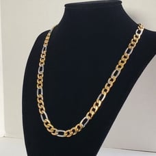 30 Womens 18K Gold Silver Mixed Two Tone Figaro Chain Link Necklace Jewelry 18