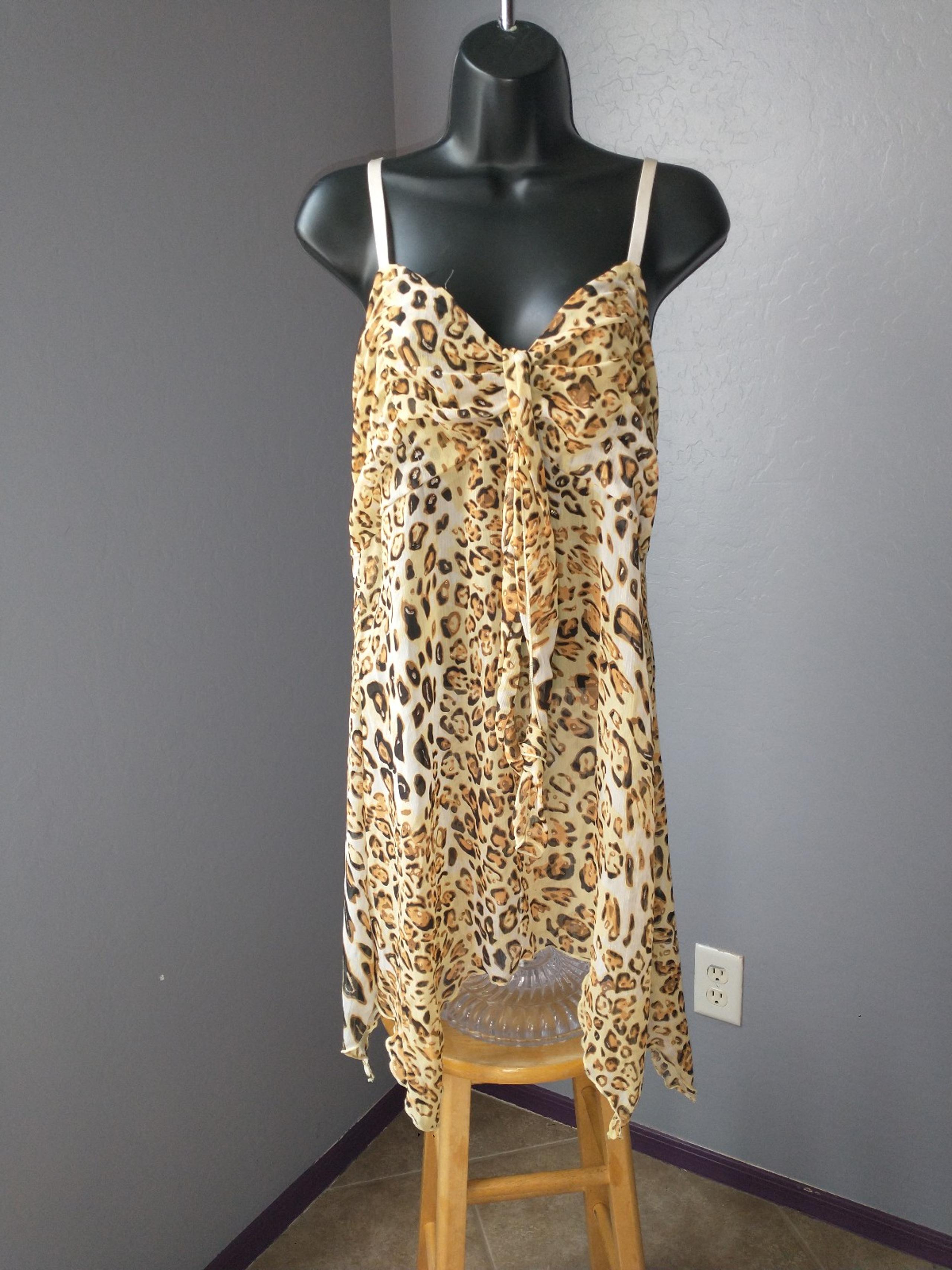 Cheetah sheer nighty lingerie size large by kaelyn-max