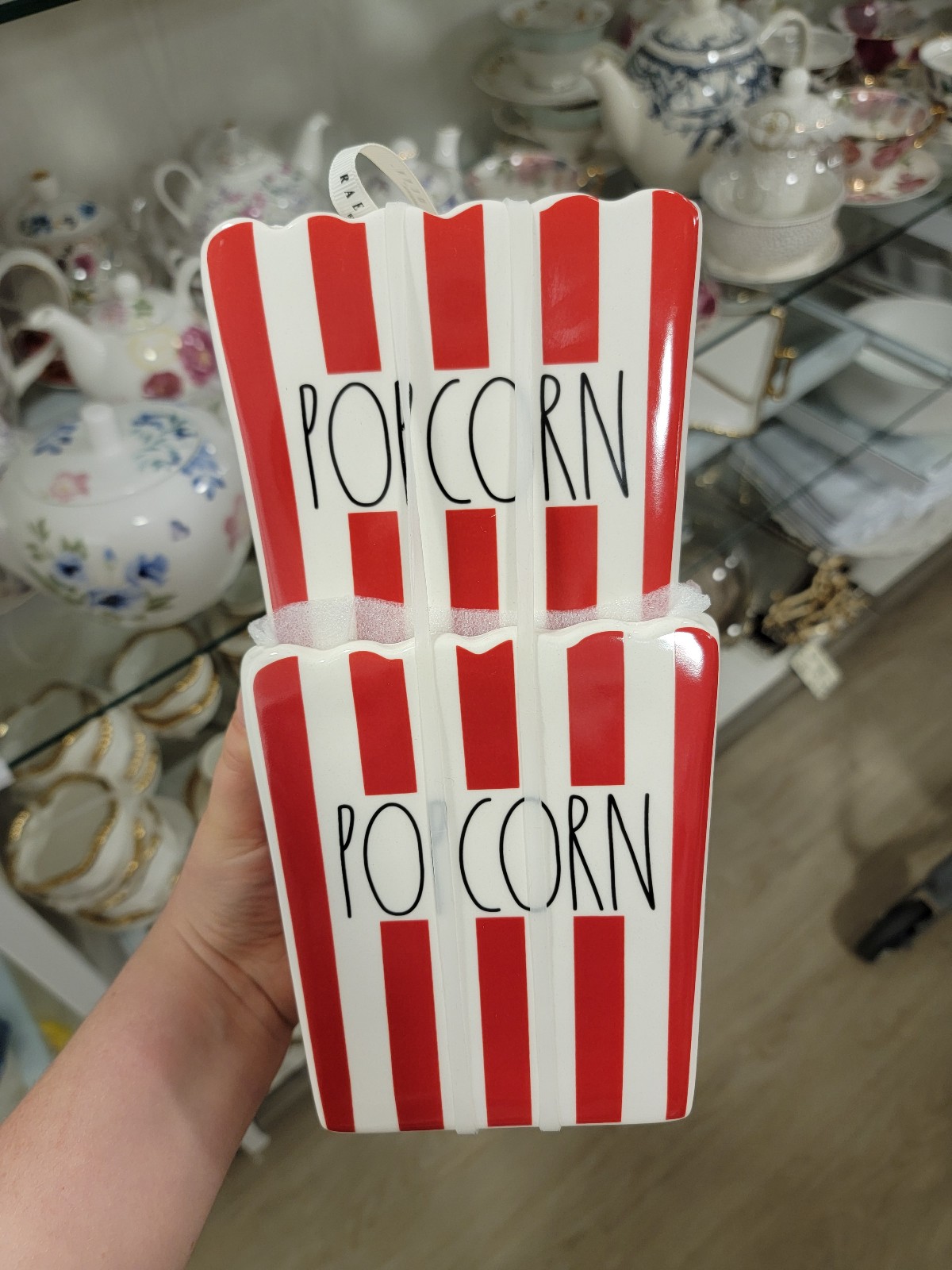 Rae Dunn brand new red and white stripe small bin