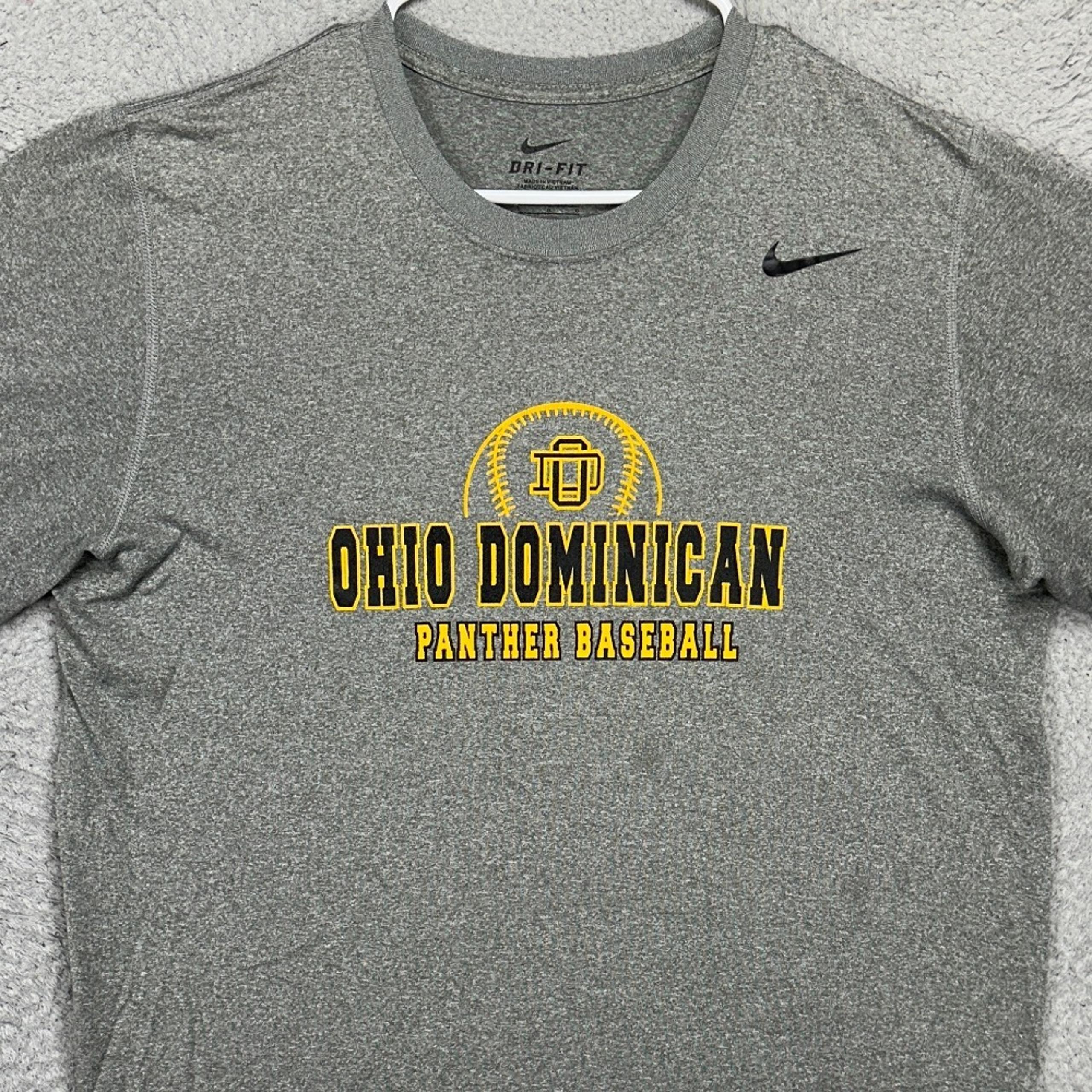 Ohio Dominican Panthers T-Shirt Mens Large Dri-Fit Grey Long Sleeve Tee - Nike
