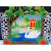 Swan Pond Vintage Wall Art Western Germany Die Cut 1950s Gift Calendar Topper