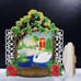 Swan Pond Vintage Wall Art Western Germany Die Cut 1950s Gift Calendar Topper