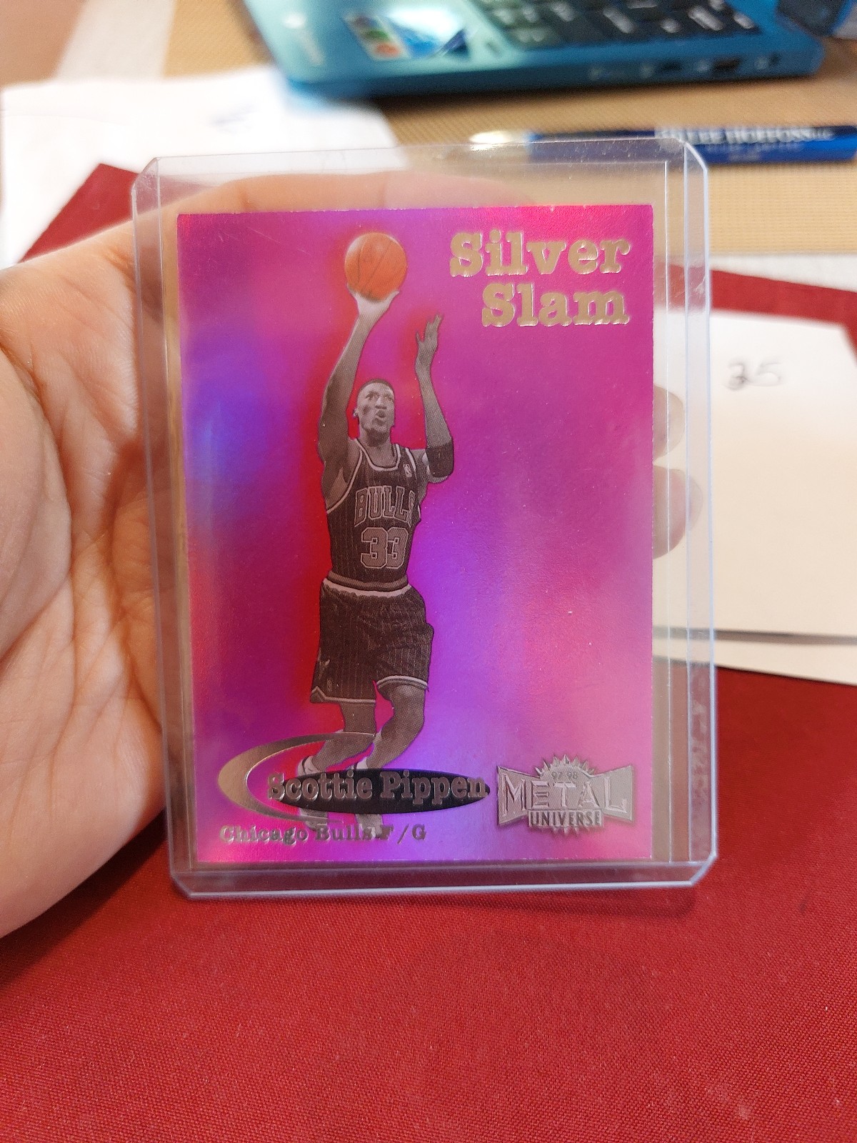 Scottie Pippen skybox metal universe silver slam 1997-98 #4 OF 20SS (BA-163).