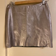 Leather metallic skirt mini