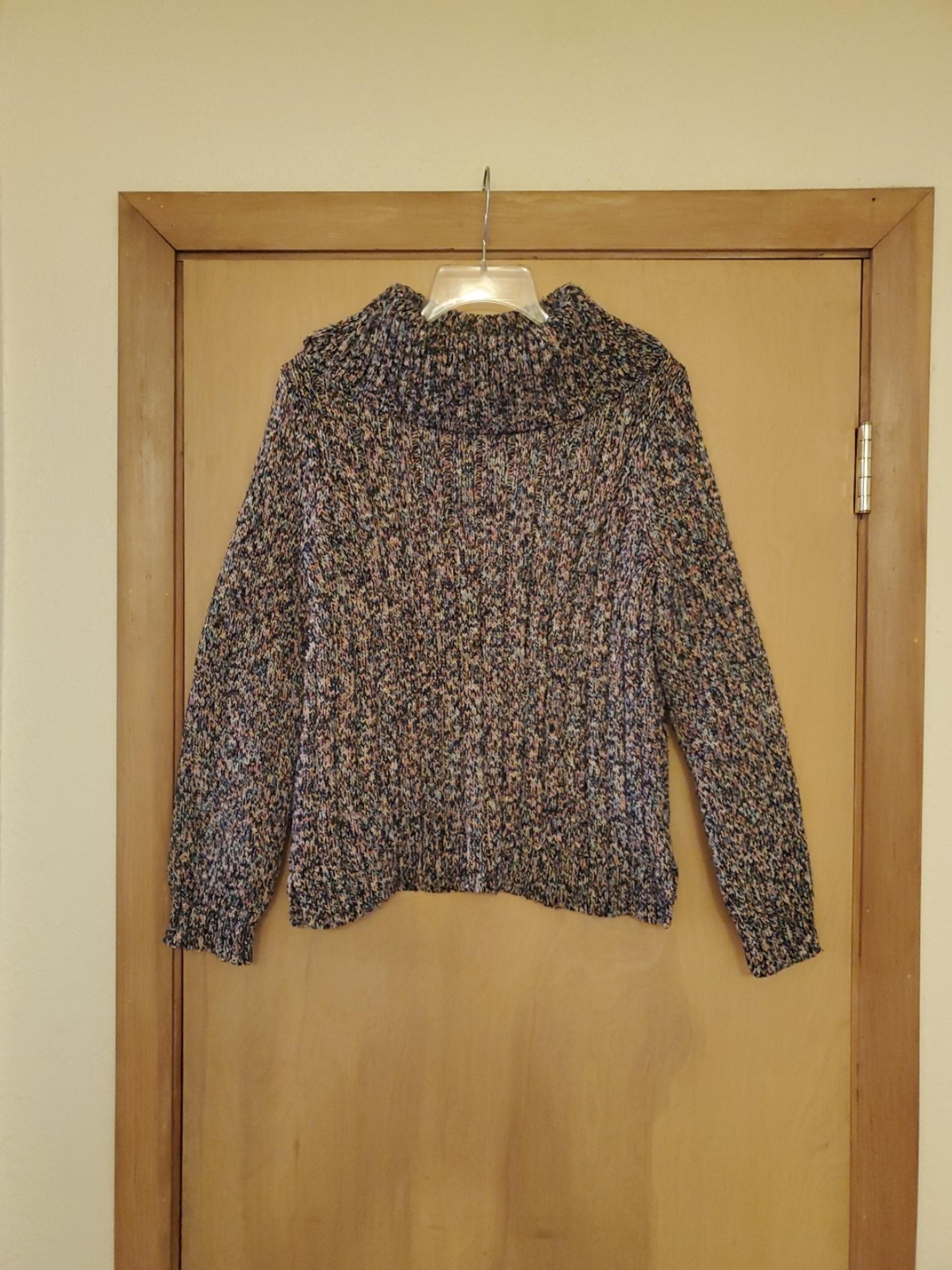 Christopher And Banks Multicolored Cowl Neck Sweater Size M