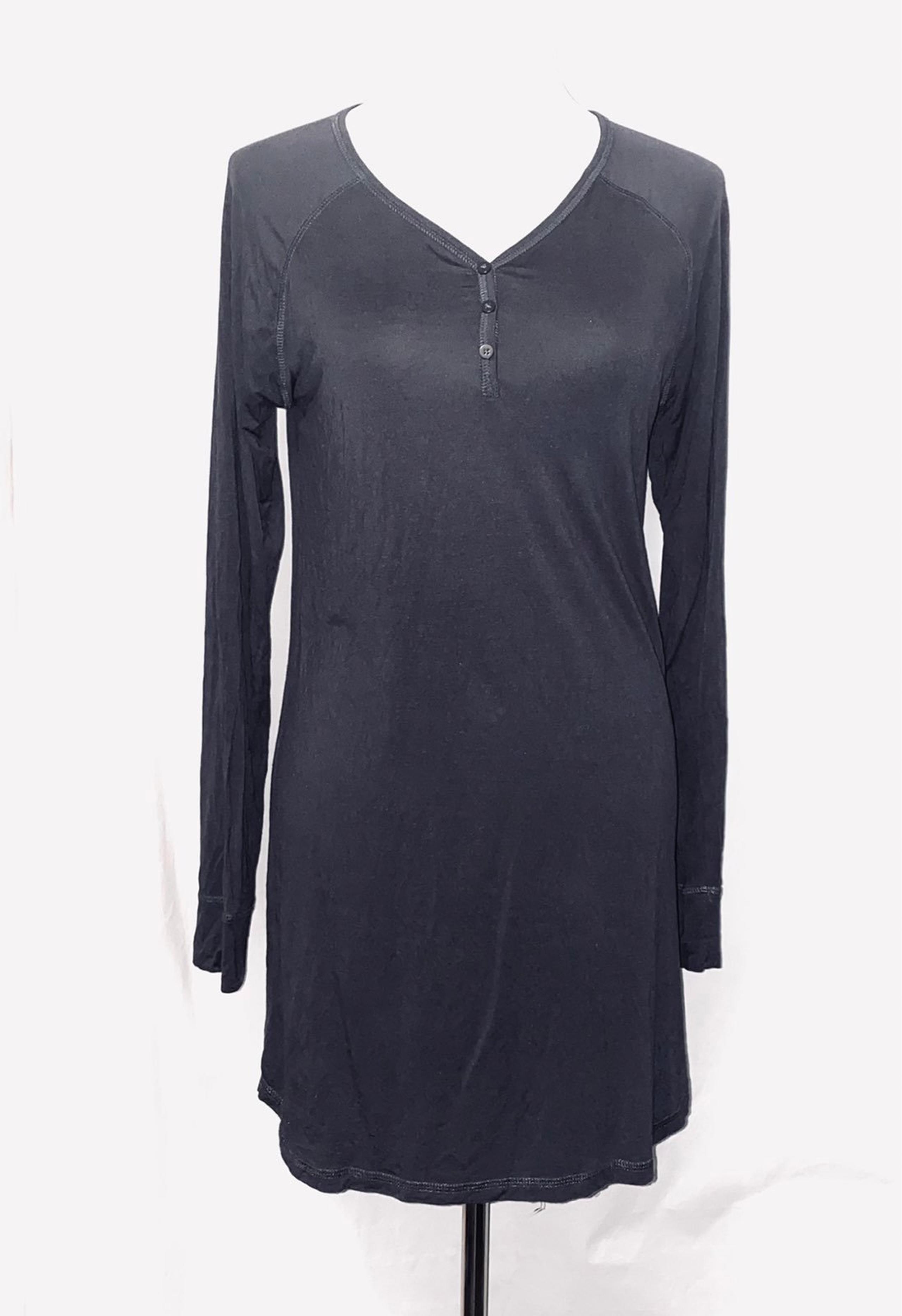 Prana Jersey Long Sleeve Tunic Shirt Dark Gray Size Medium