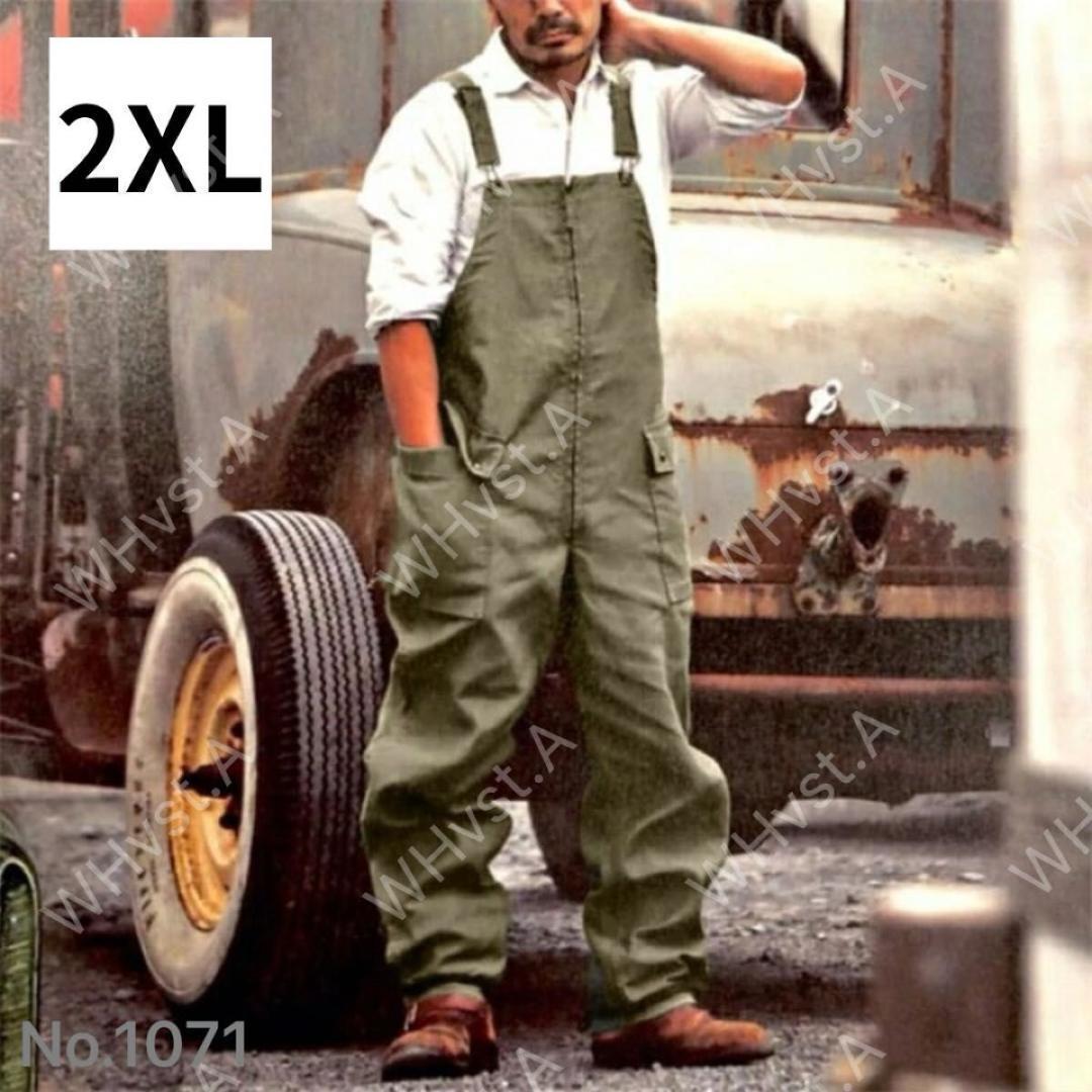 Overalls Salopettes Green 2XL Cargo Workwear Jumpsuit Zippered