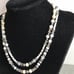 Pearl Double Strand Necklace Swarovski Crystals Sterling Silver Sterling Clasp