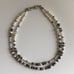 Pearl Double Strand Necklace Swarovski Crystals Sterling Silver Sterling Clasp