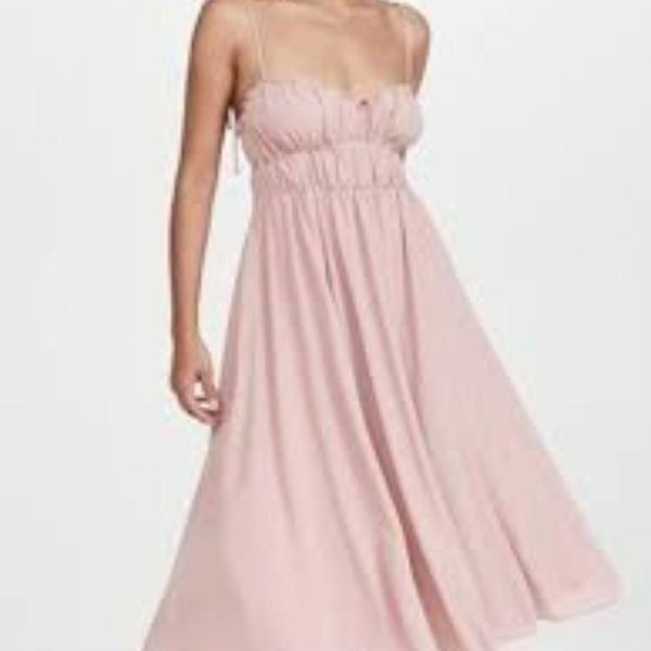 Few Moda OPT Gigi Chiffon Pink Rose Midi Dress Size Small
