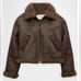 American Eagle Outfitters Shearling Biker Jacket Brown Size XL