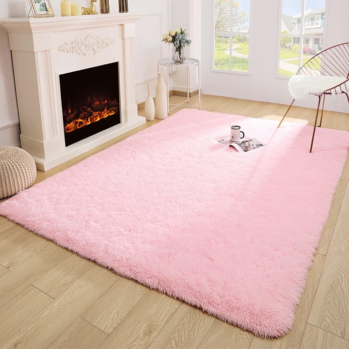 Soft Modern Indoor Large Shaggy Rug for Bedroom Livingroom Dorm Kids Room 5x8