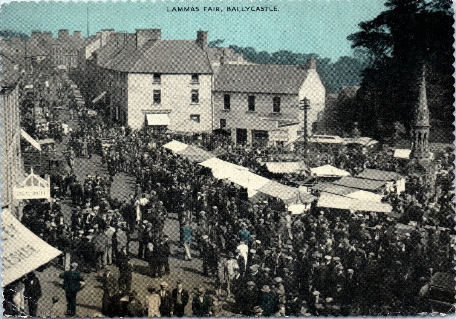 Vintage Postcard Lammas Fair Ballycastle England United Kingdom 1910s? Market