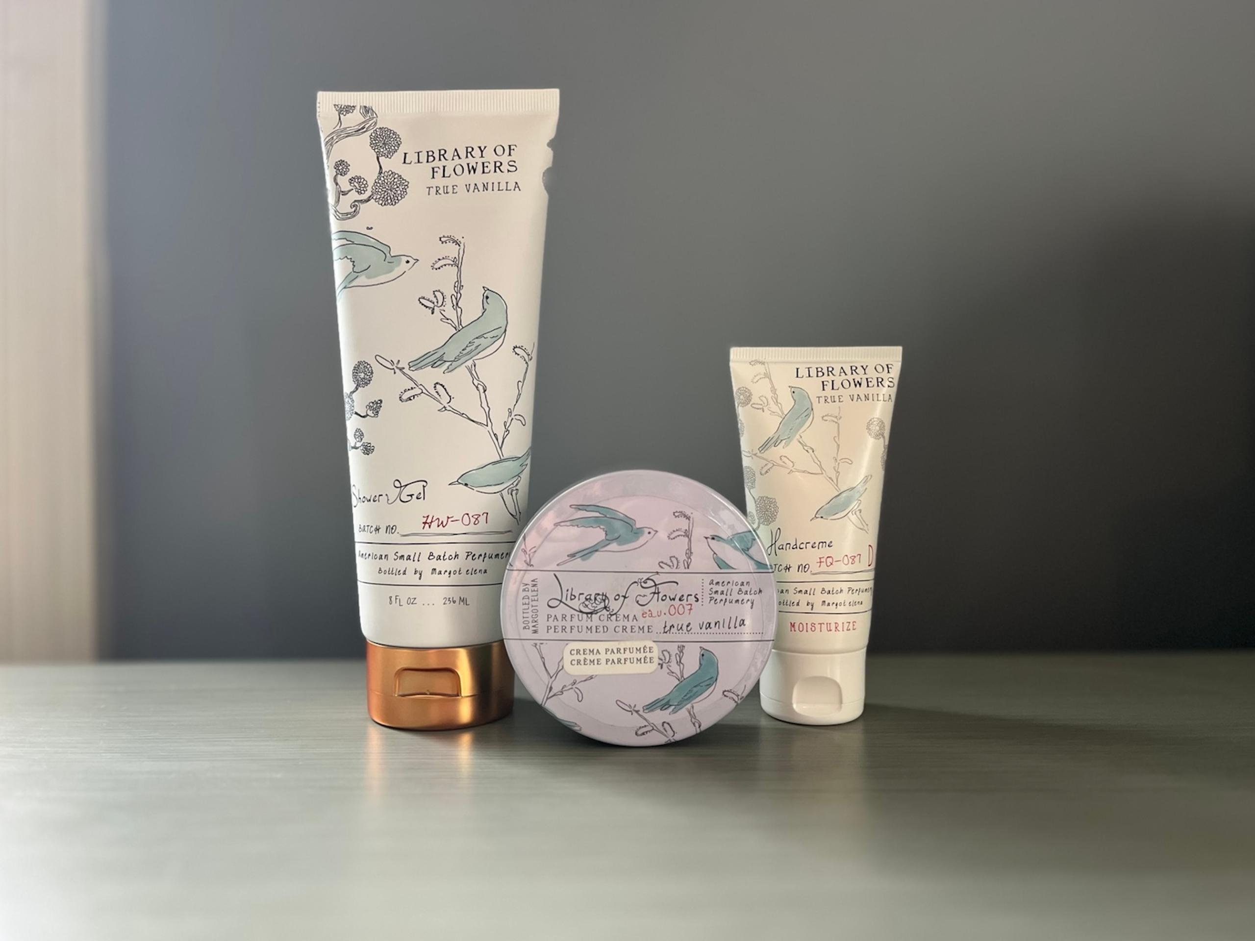 NEW TRUE VANILLA LIBRARY OF FLOWERS: Shower Gel, Parfum Crema & Handcreme