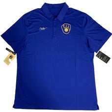 Mens Size XL Milwaukee Brewers Shirt Nike MLB Cooperstown Collection Blue Polo