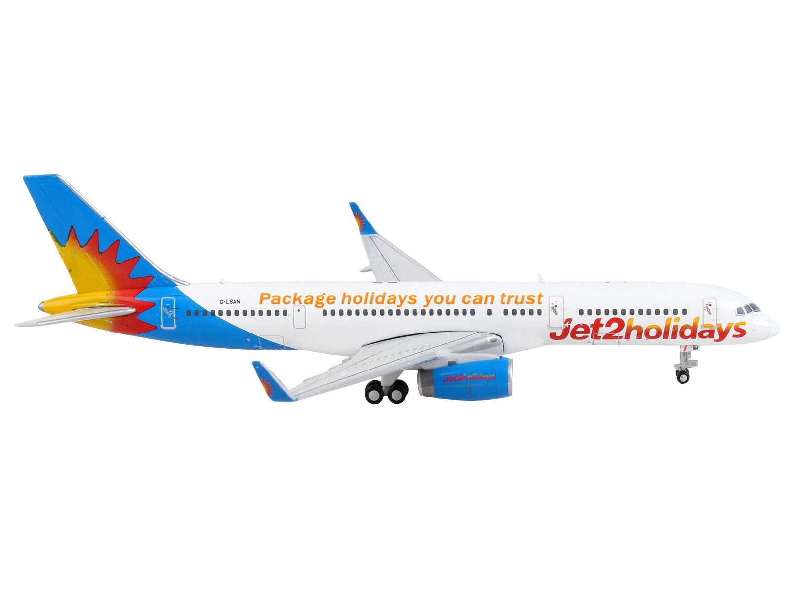 Boeing 757-200 Commercial Aircraft Jet2 Holidays White with Blue Tail 1/400 Di