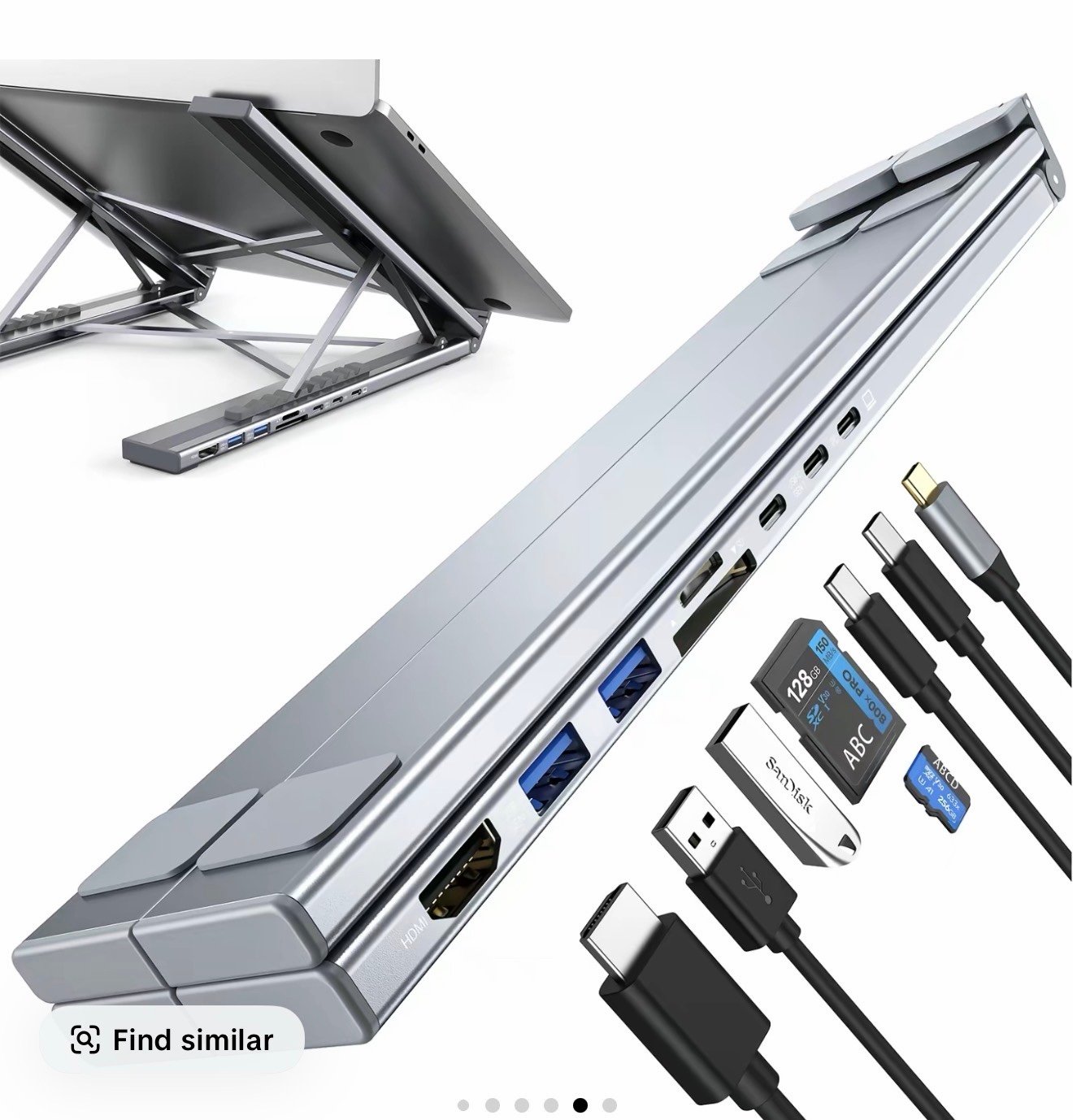 Ja Free shipping
Mukiya USB C Laptop Stand with Docking Station, 7 in 1 USB C Hu