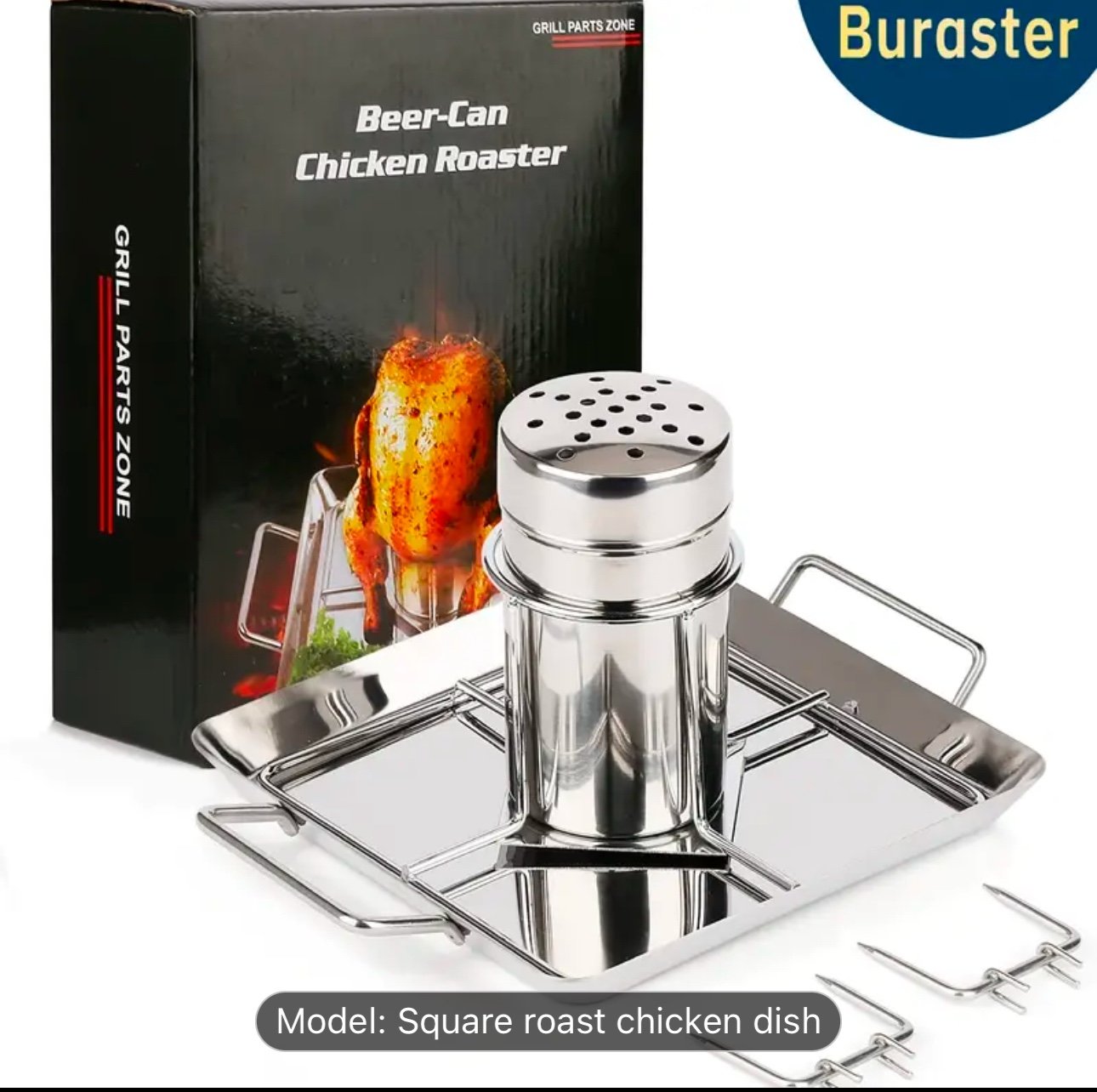 Grilled Chicken Plate, Stainless Steel Beer Can, Chicken Rack, Vertical Barbecue
