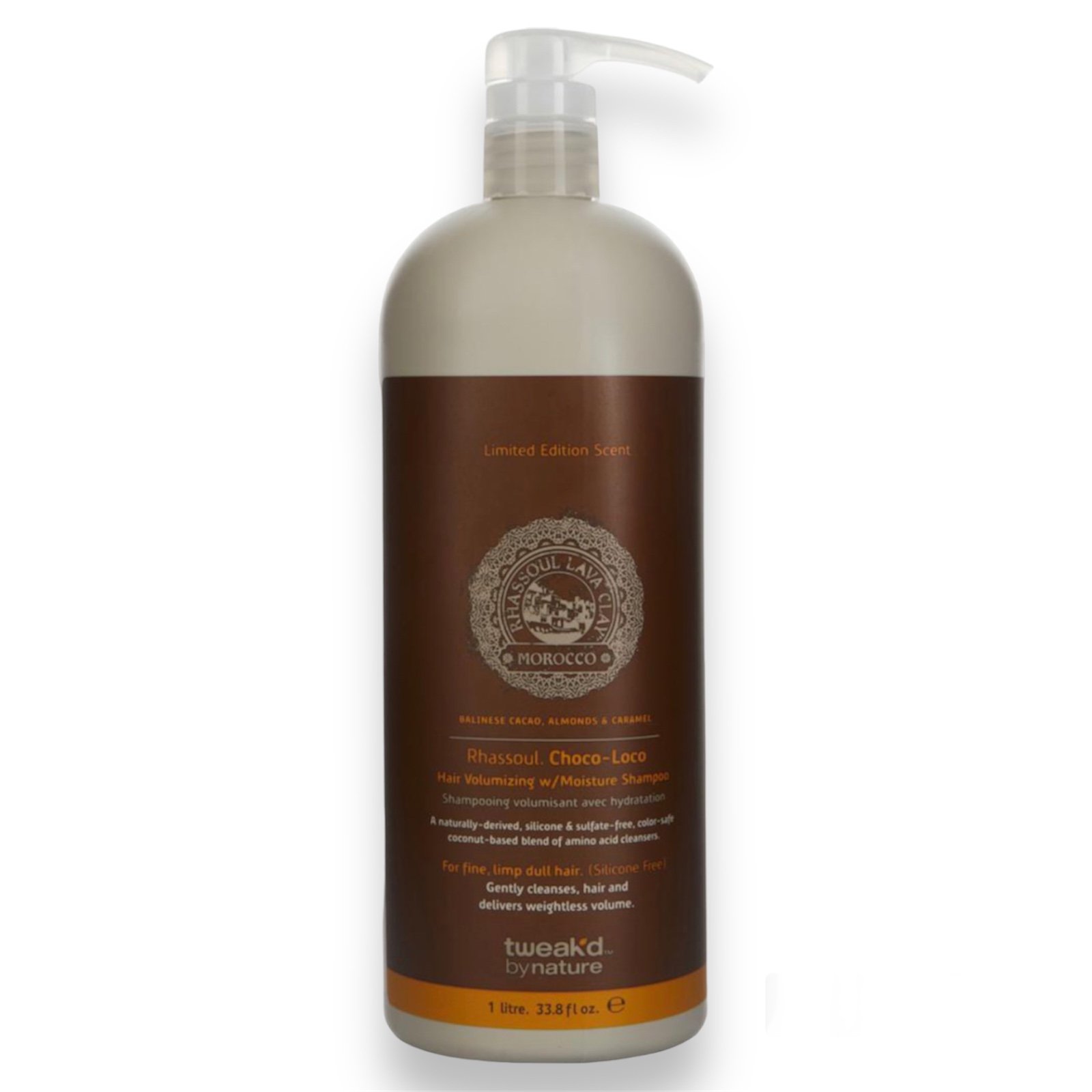 Tweak'd by Nature Rhassoul Choco-Loco Shampoo MEGA SIZE 33.8 oz SEALED w/ PUMP