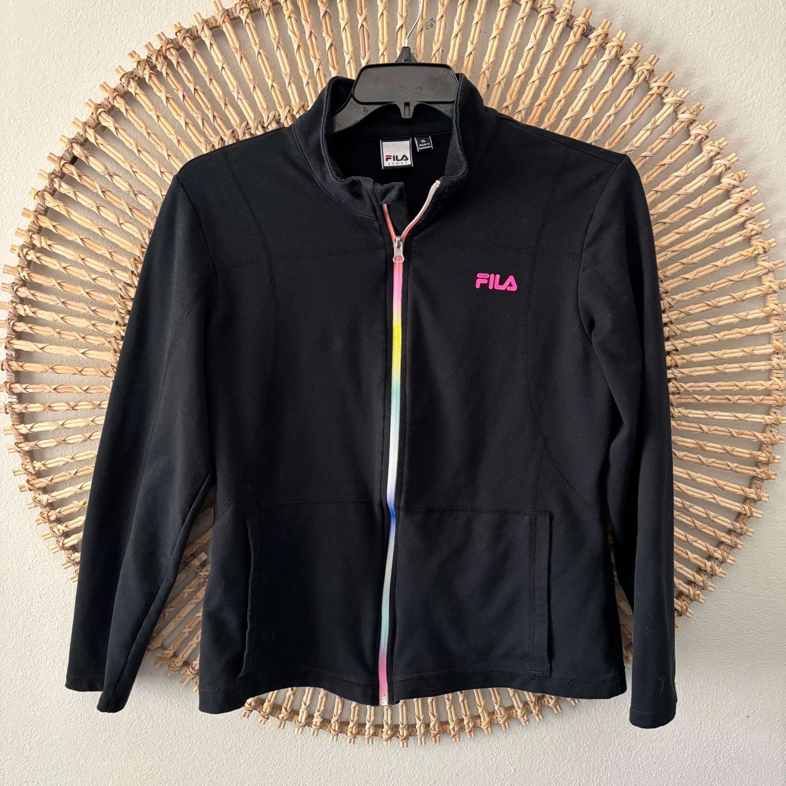 Fila women’s black and rainbow athletic jacket